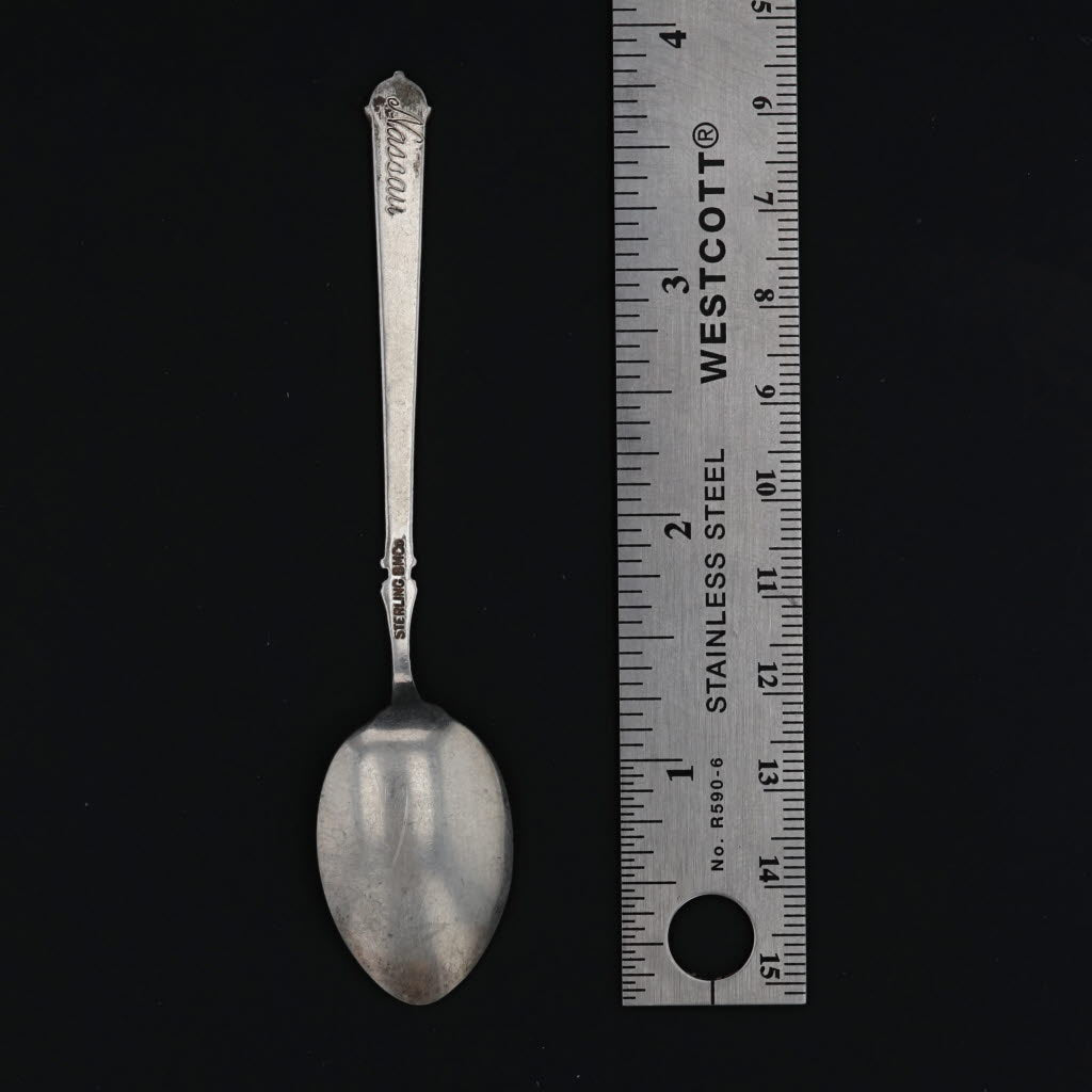 Black Nassau Bahamas Fish Souvenir Spoon Sterling Silver Enamel Vintage As Is