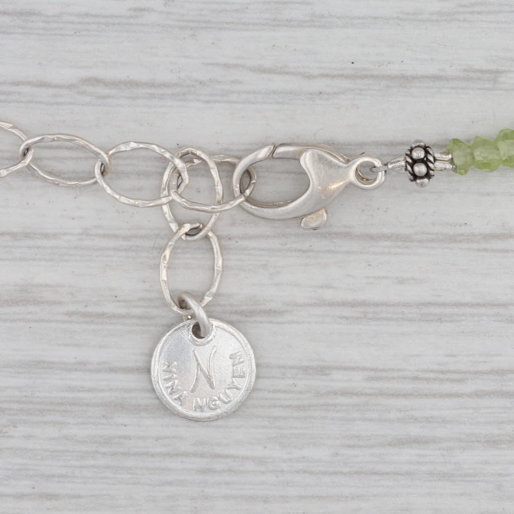 Gray New Nina Nguyen Harmony Bead Necklace Peridot Sterling Silver 32-36.5" Long