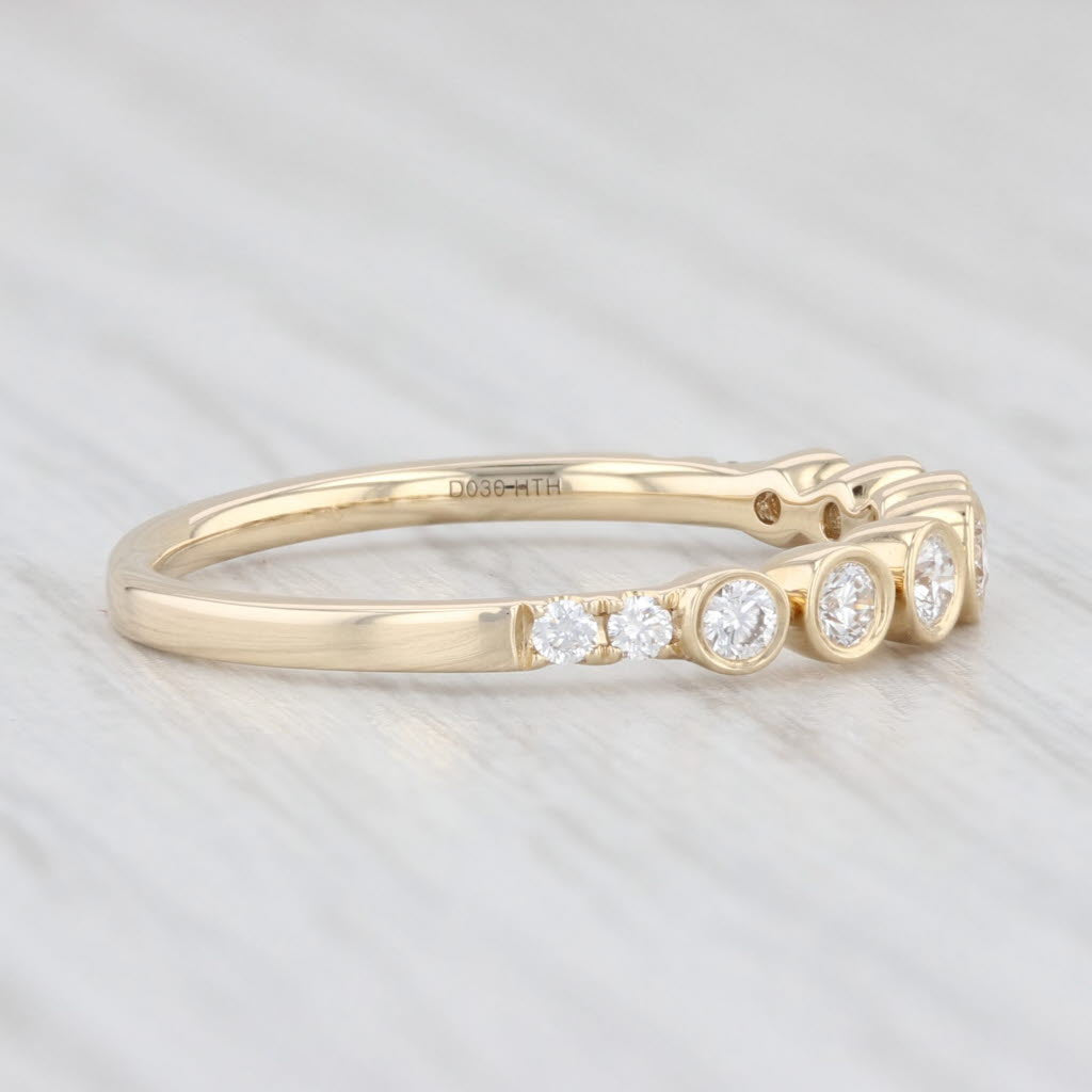 Light Gray New 0.30ctw Diamond Bubbles Ring 14k Yellow Gold Size 7 Stackable Wedding Band