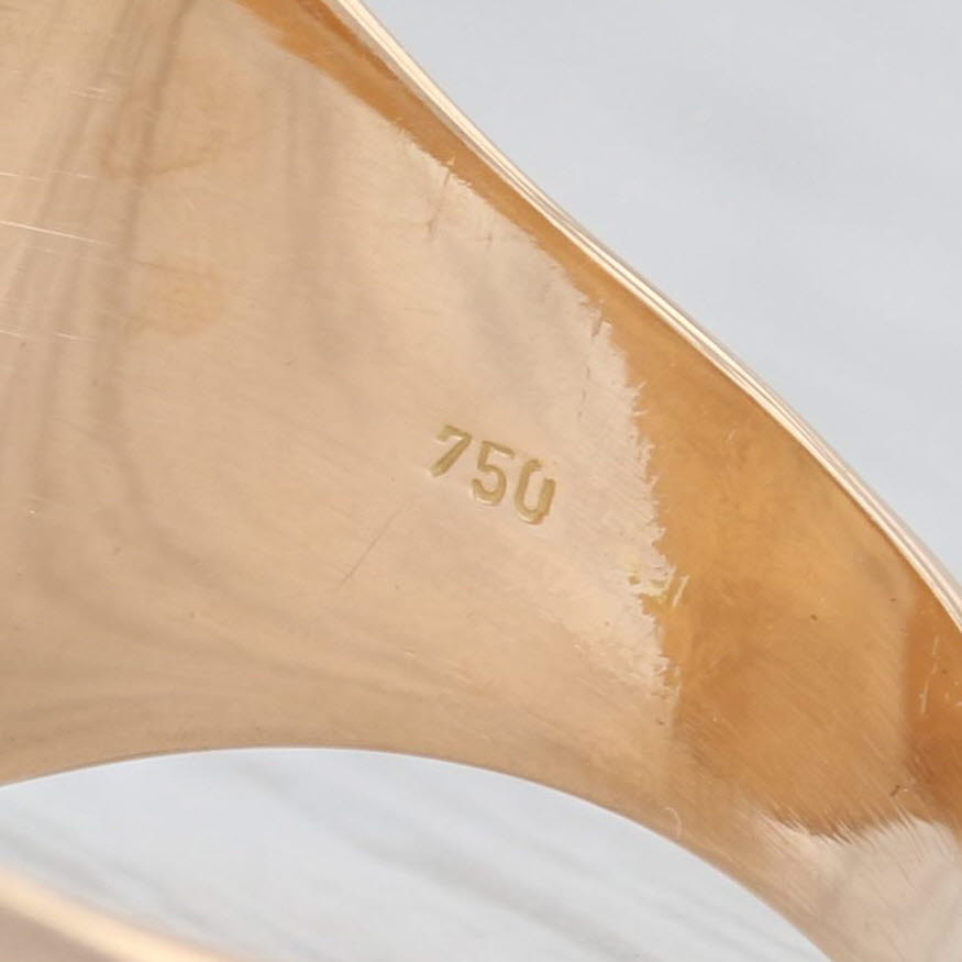 Tan Ram Knight Coat of Arms Signet Ring 18k Gold Coat of Arms Size 13 Men's