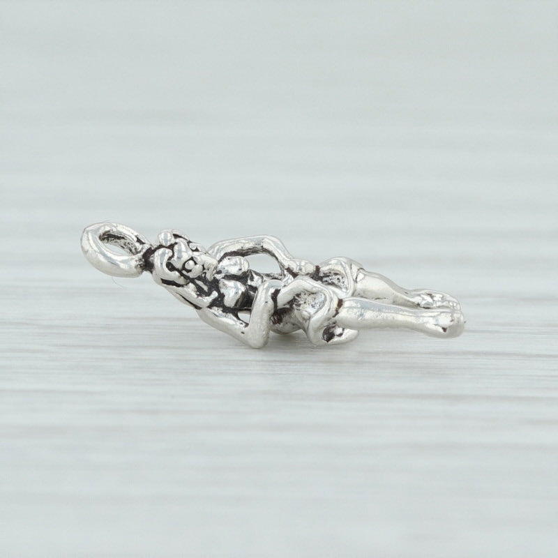 Light Gray 12 Days of Christmas Dancing Lady Charm Sterling Silver Figural Ladies Dancing