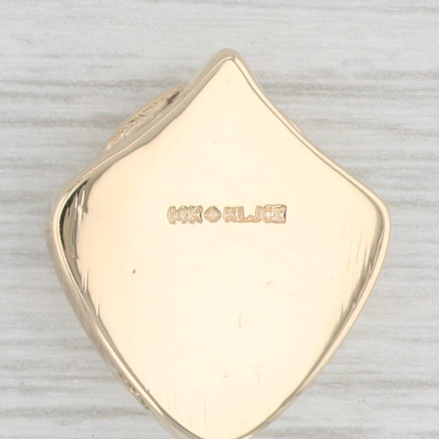 Light Gray 1.50ct Blue Topaz Slide Charm 14k Yellow Gold Vintage Ornate Richard Klein