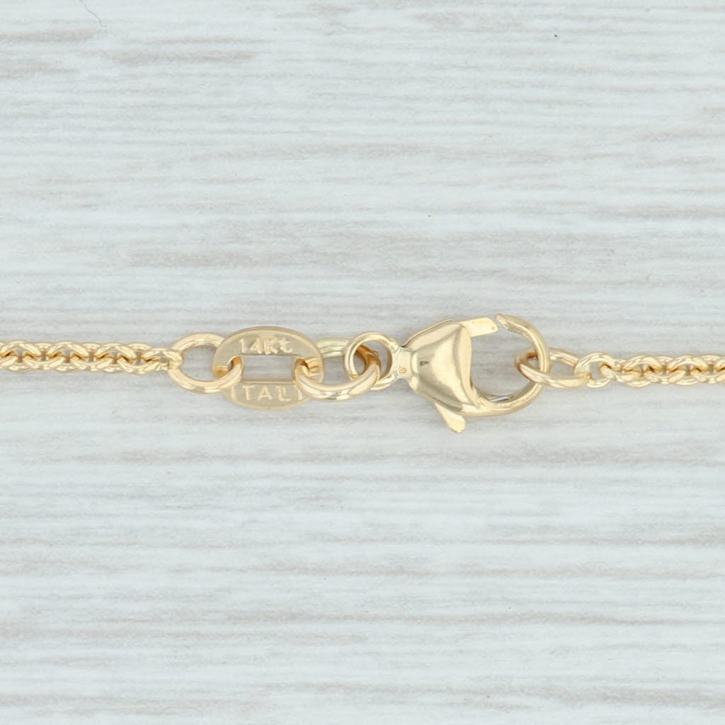 Light Gray New Round Cable Chain Necklace 14k Yellow Gold 16" 1.6mm