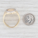 Light Gray United States Coast Guard Signet Diamond Halo Ring 14k Yellow Gold Size 11.5