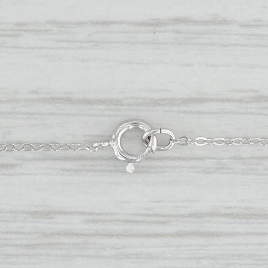 Light Gray Diamond Pendulum Heart Pendant Necklace 14k White Gold 14.5” Cable Chain