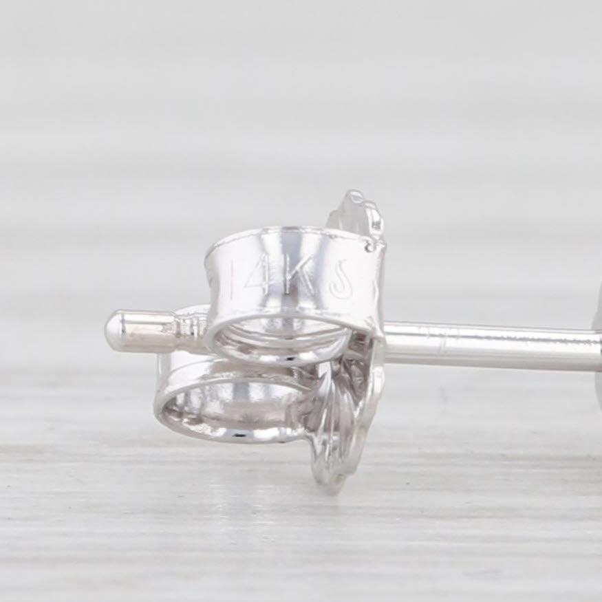 Light Gray 0.20ctw Diamond Stud Earrings 14k White Gold Round Solitaire Pierced Studs