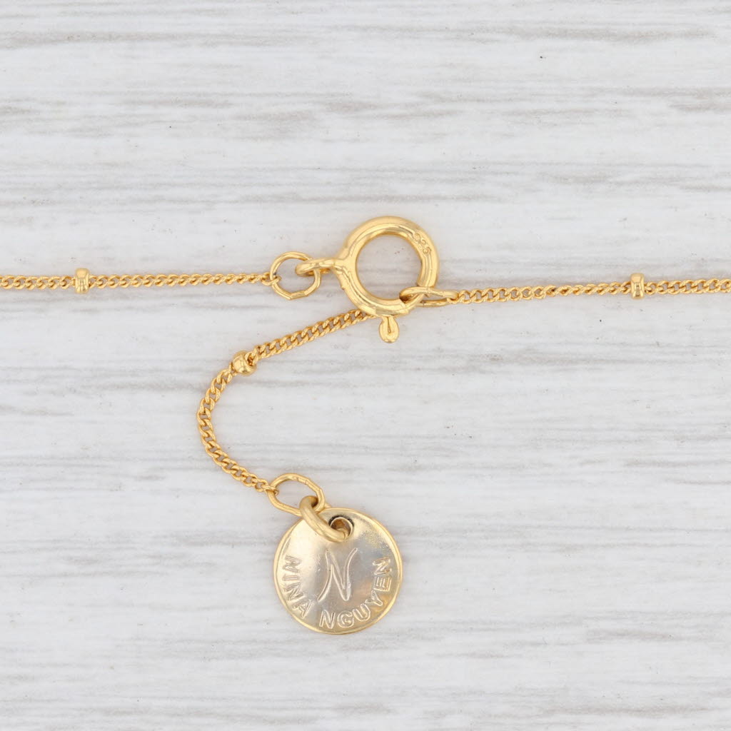 Light Gray New Nina Nguyen Amethyst Druzy Blissful Necklace Sterling Gold Vermeil 16-18"