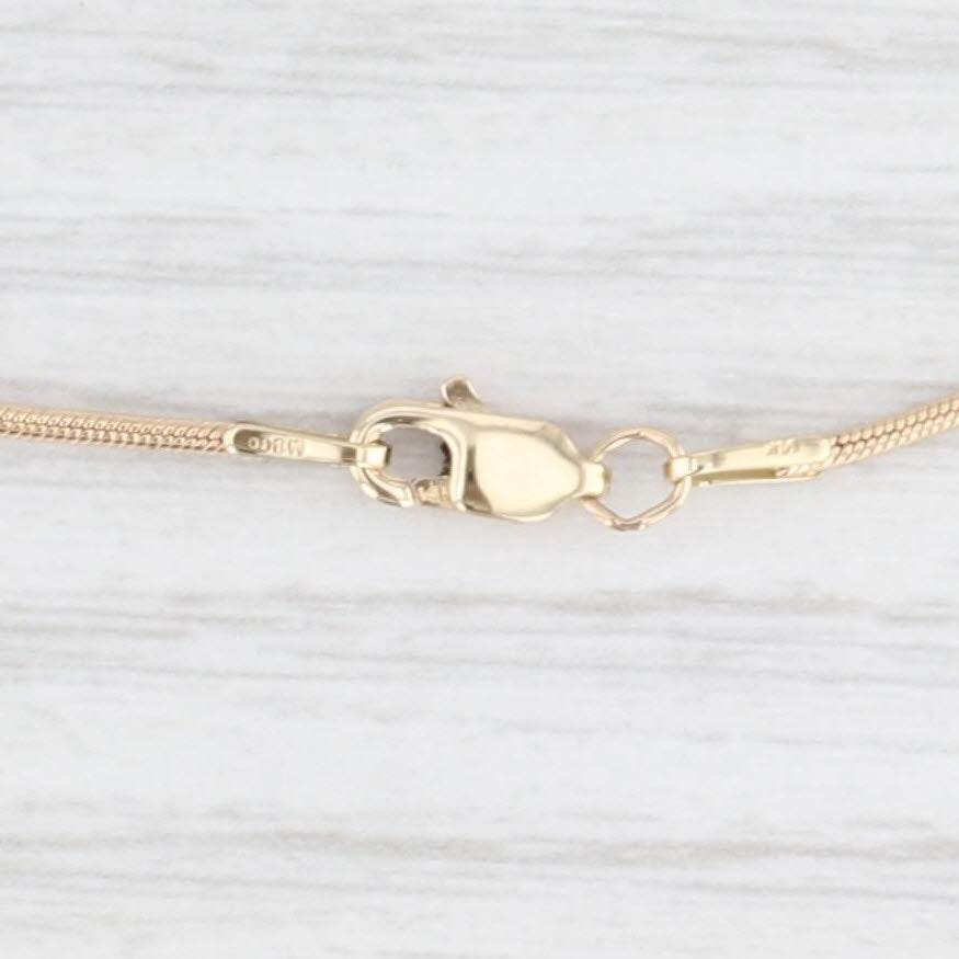 Lavender Diamond Dog Pendant Necklace 10k Yellow Gold 18" Snake Chain