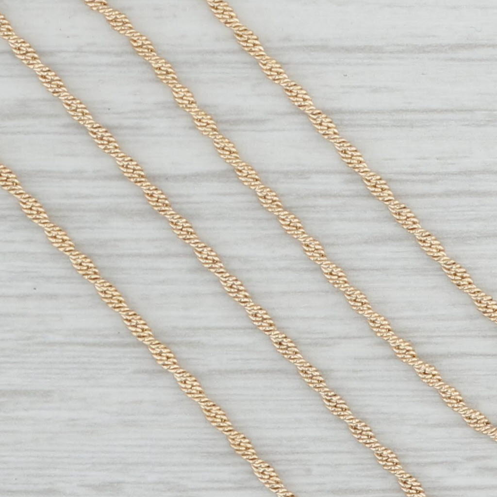 Light Gray 19.5" Woven Rope Chain Necklace 14k Yellow Gold 1.7mm