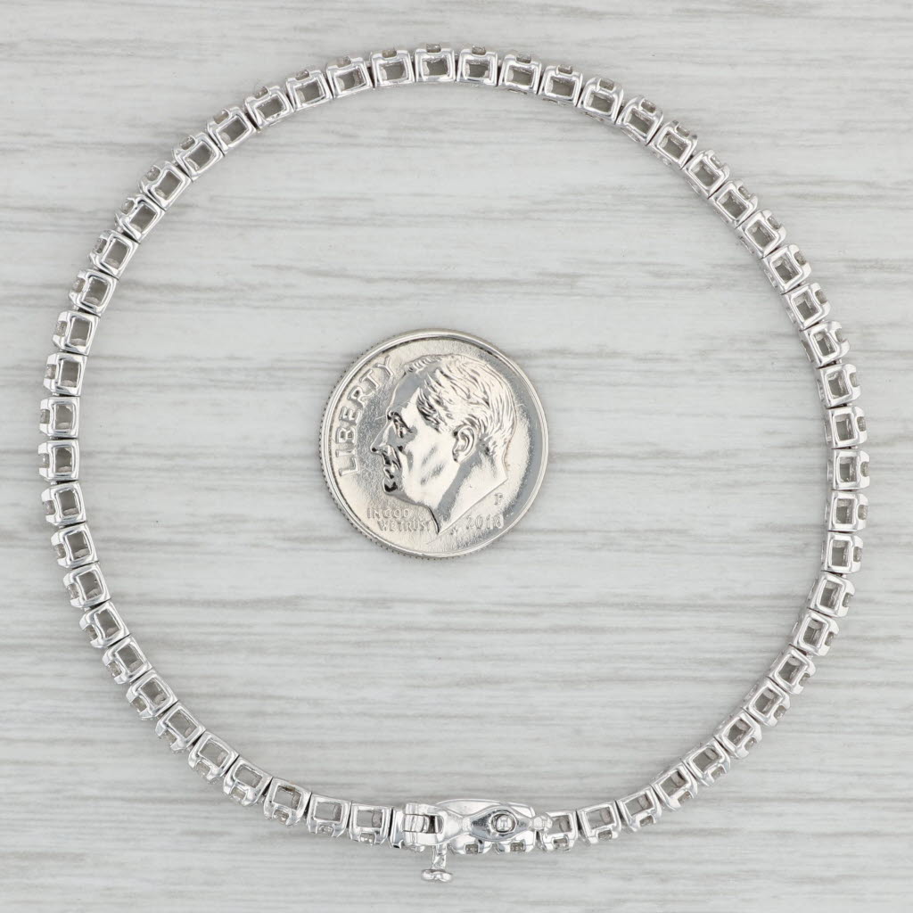 Light Gray New 1.70ctw Diamond Tennis Bracelet 14k White Gold 7.25" 3.2mm