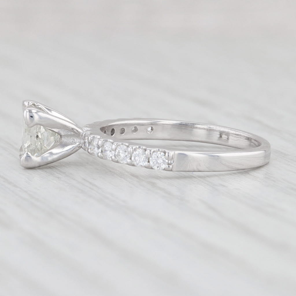 Light Gray 1.34ctw Princess Diamond Engagement Ring 14k White Gold Size 6 EGL Cert