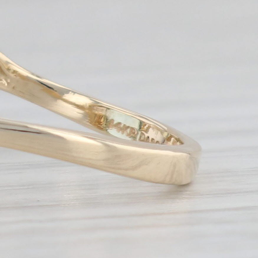Light Gray 10.29ctw Oval Blue Topaz Diamond Ring 14k Yellow Gold Size 7.25 Bypass