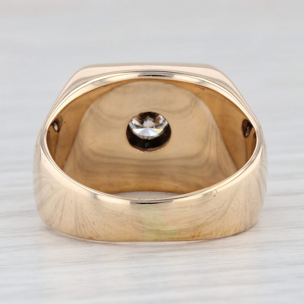 Light Gray 0.82ctw Diamond Cluster Ring 14k Yellow White Gold Size 8.25