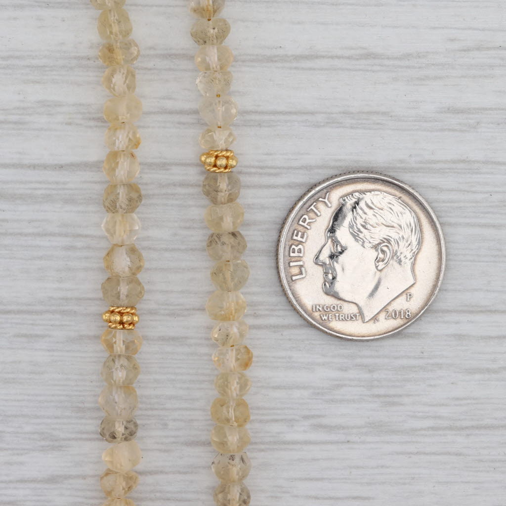Gray New Nina Nguyen Harmony Long Necklace Citrine Bead Sterling Gold Vermeil Layer
