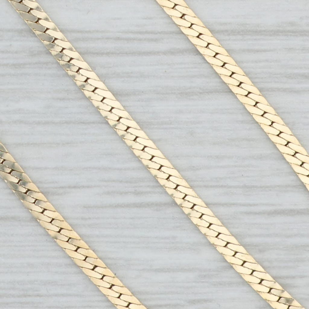 Light Gray 24" 2mm Herringbone Chain Necklace 14k Yellow Gold Italian