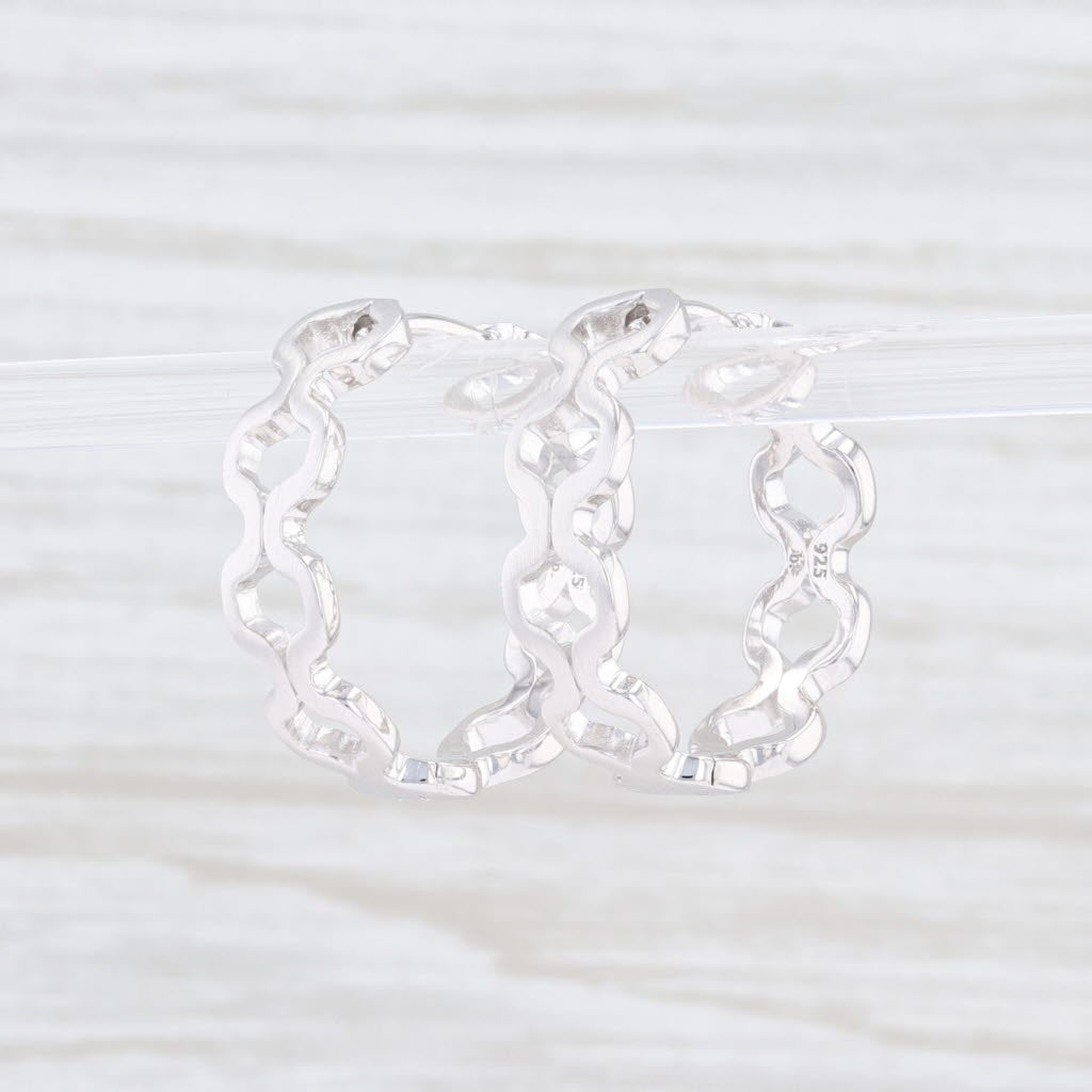 Lavender New Bastian Inverun Openwork Hoop Earrings Sterling Silver 25881 Creole