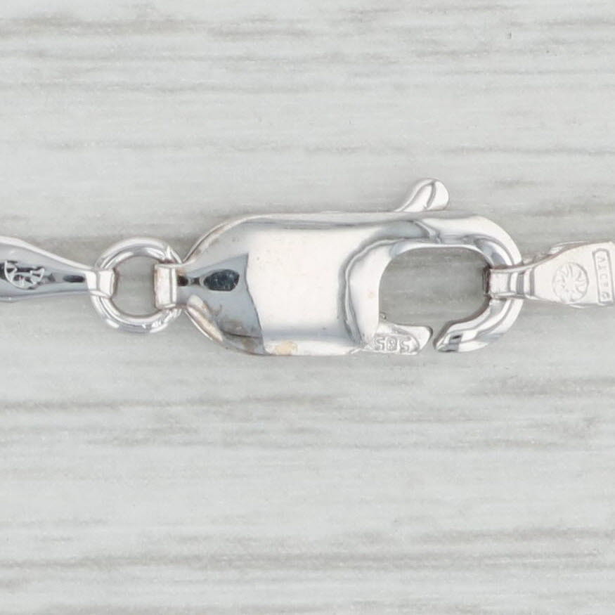 Light Gray 0.90ctw Diamond V Necklace 14k White Gold 18" Herringbone Chain