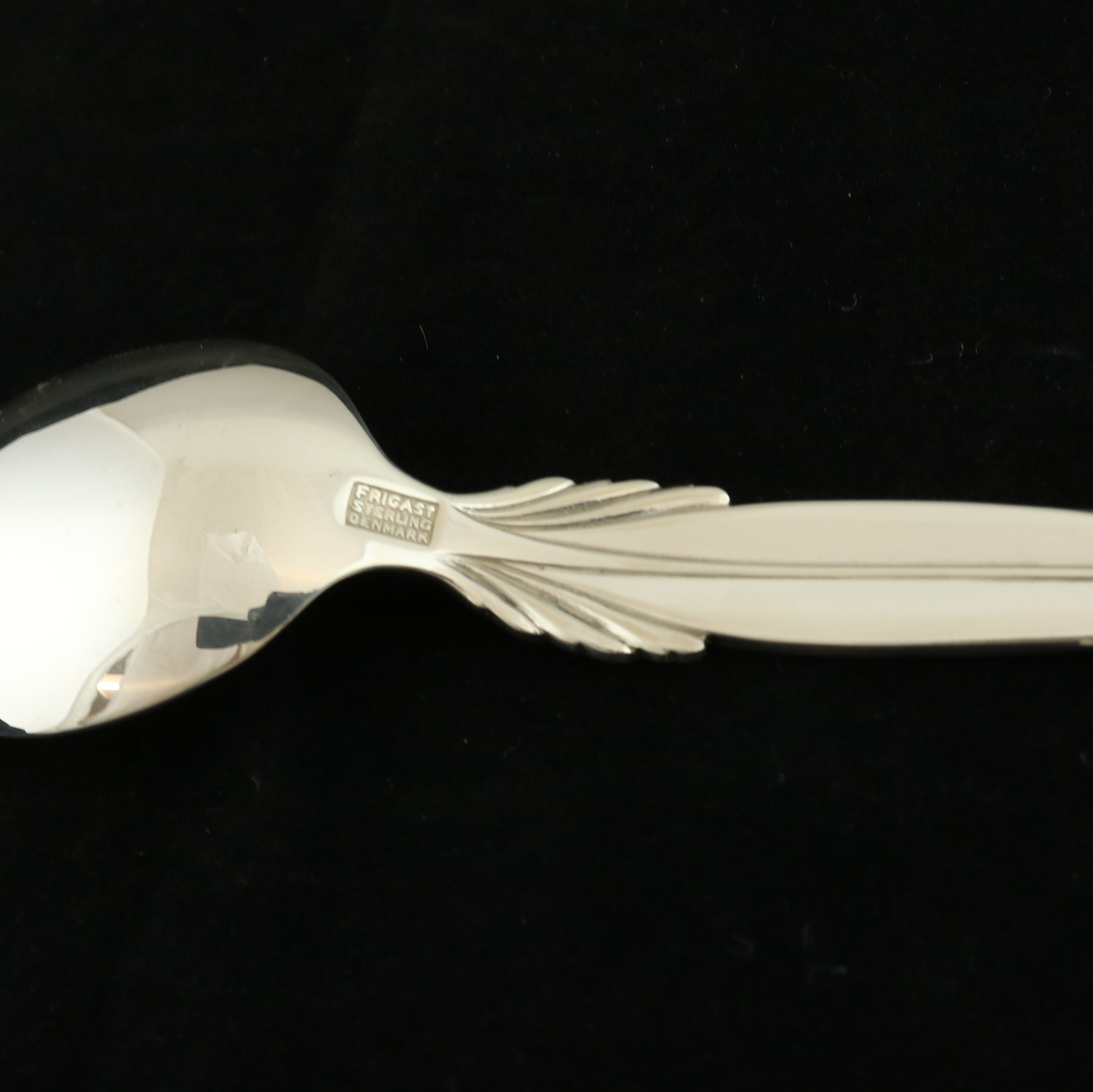 Light Gray Frigast Denmark Queen Christina Teaspoons Sterling Silver 6" Denmark Set 3 Mono