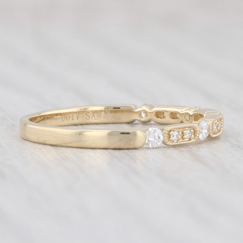 Light Gray New VS2 Diamond Stacking Ring 14k Yellow Gold Size 6.75 Wedding Band Stackable