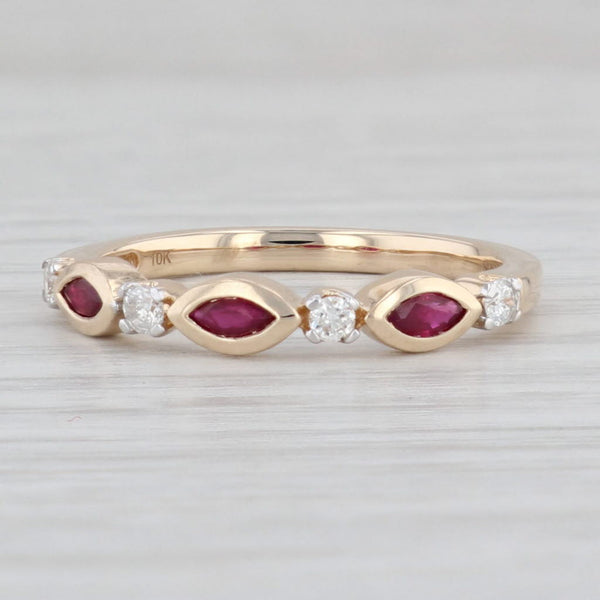 Light Gray New 0.42ctw Diamond Ruby Stackable Band 10k Yellow Gold Size 7 Ring