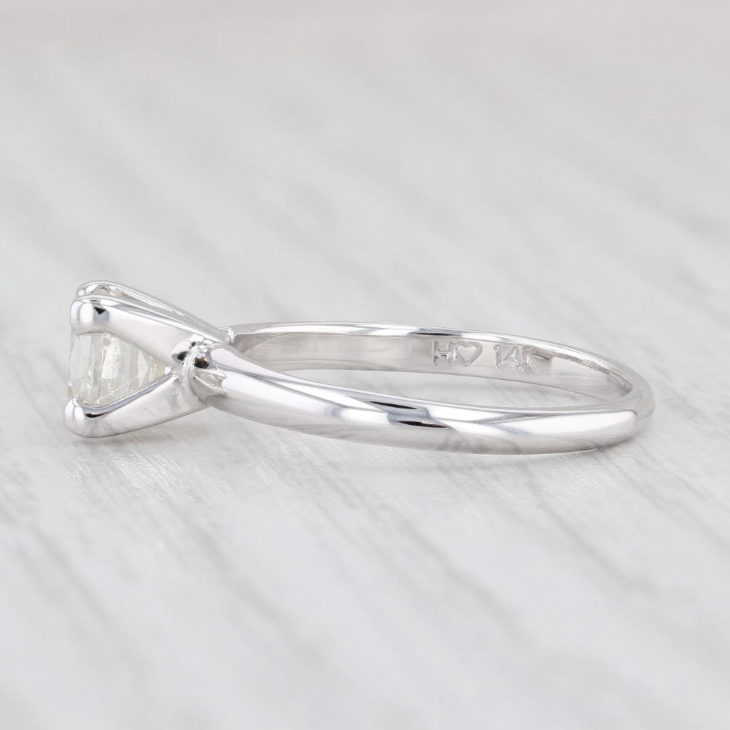 Light Gray 1.03ct Princess Square Solitaire Diamond Engagement Ring 14k White Gold Size 5.5 GIA