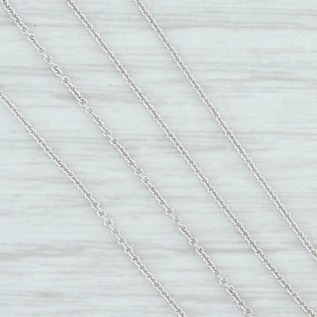 Light Gray New Round Cable Chain Necklace 14k White Gold 18" 0.8mm Lobster Clasp