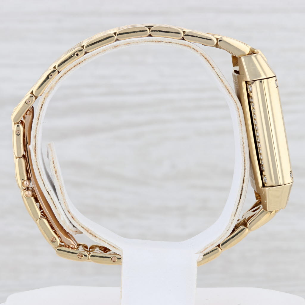 Light Gray Jaeger-LeCoultre Reverso Diamond Ladies Watch Bracelet 18k Yellow Gold 265.1.86