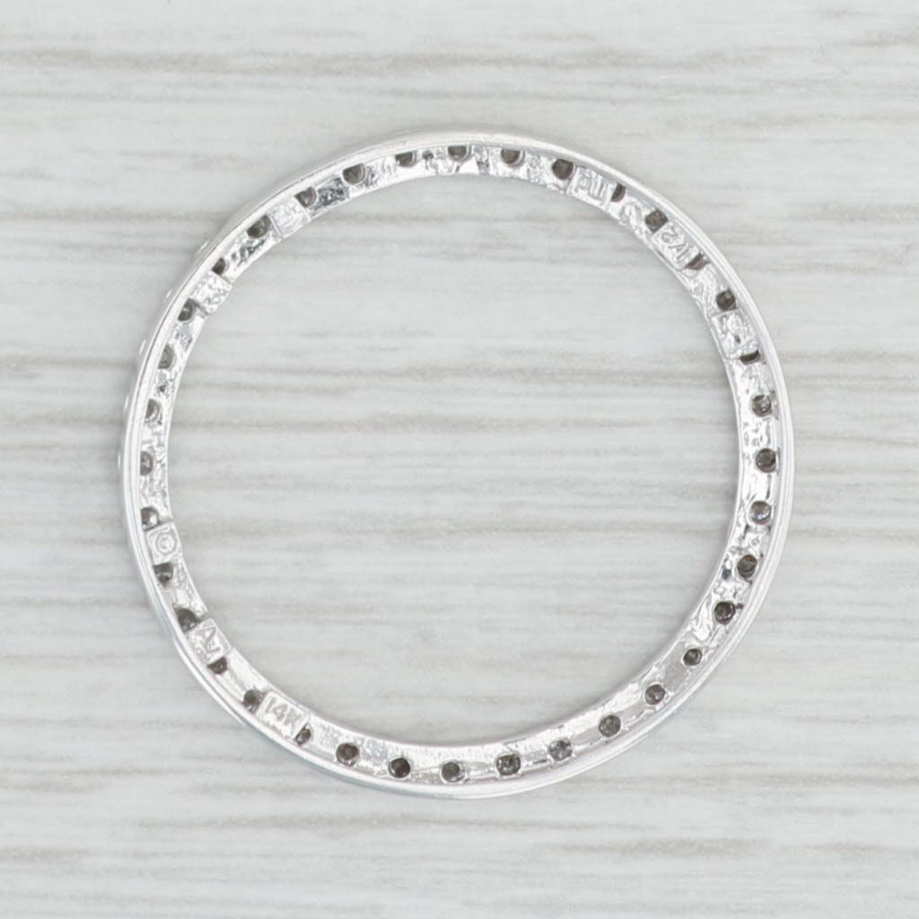 Light Gray 0.48ctw Diamond Eternity Circle Pendant 14k White Gold Floating