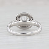 Light Gray Forever Mark De Beers 1.27ctw Firecushion Diamond Halo Engagement Ring Platinum