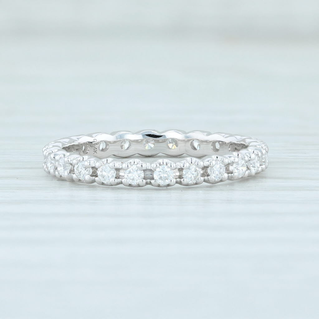 Light Gray New 0.46ctw Diamond Eternity Ring 14k White Gold Size 5.5 Wedding Stackable Band
