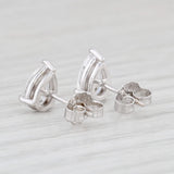 Light Gray 1.61ctw VS1 D E Diamond Pear Solitaire Stud Earrings 14k White Gold GIA