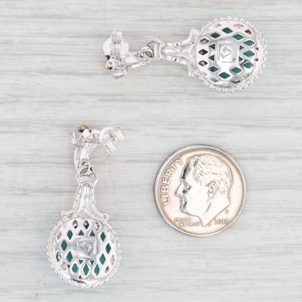 Light Gray New Amazonite Drop Earrings 14k Gold Sterling Silver Green Stone Dangle