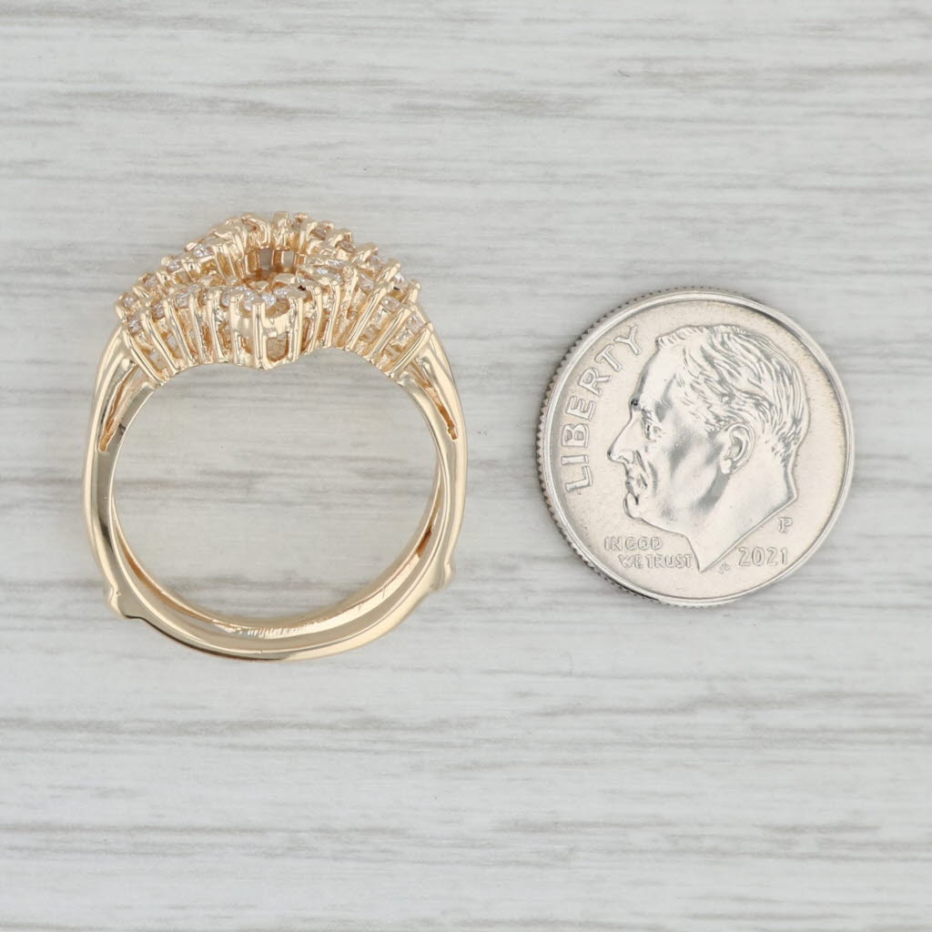 Light Gray 0.50ctw Diamond Ring Jacket 14k Yellow Gold Size 7.5 Enhancer Wedding Band Wrap