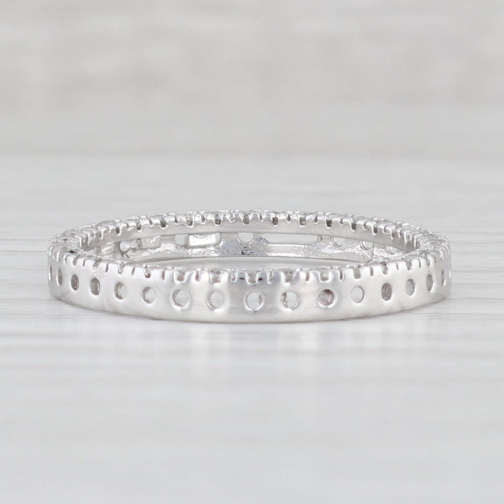 Light Gray 0.48ctw Diamond Eternity Circle Pendant 14k White Gold Floating