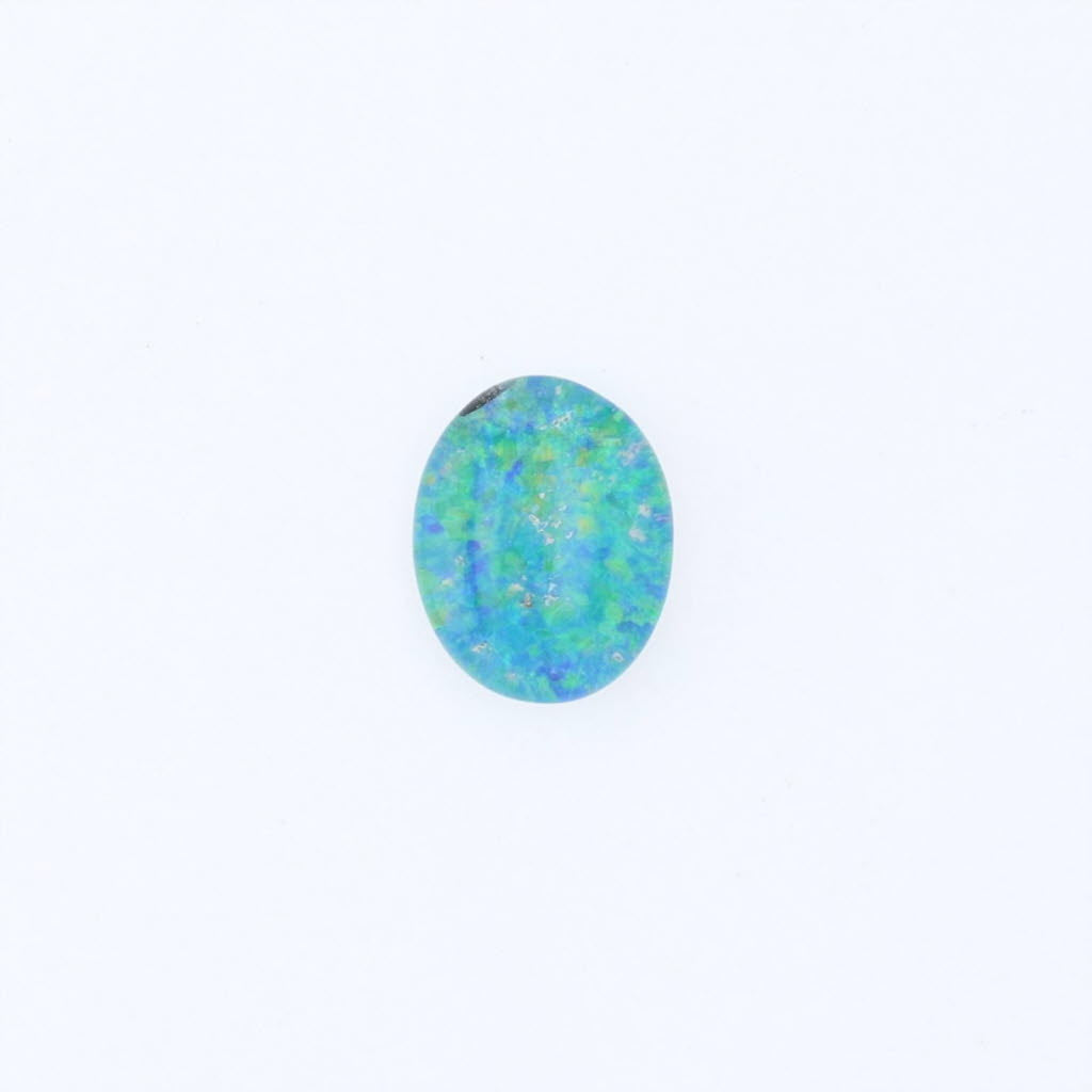 Alice Blue 2.03ct Blue Synthetic Opal Loose Gemstone 10 x 8mm Oval Solitaire Jewelry Making