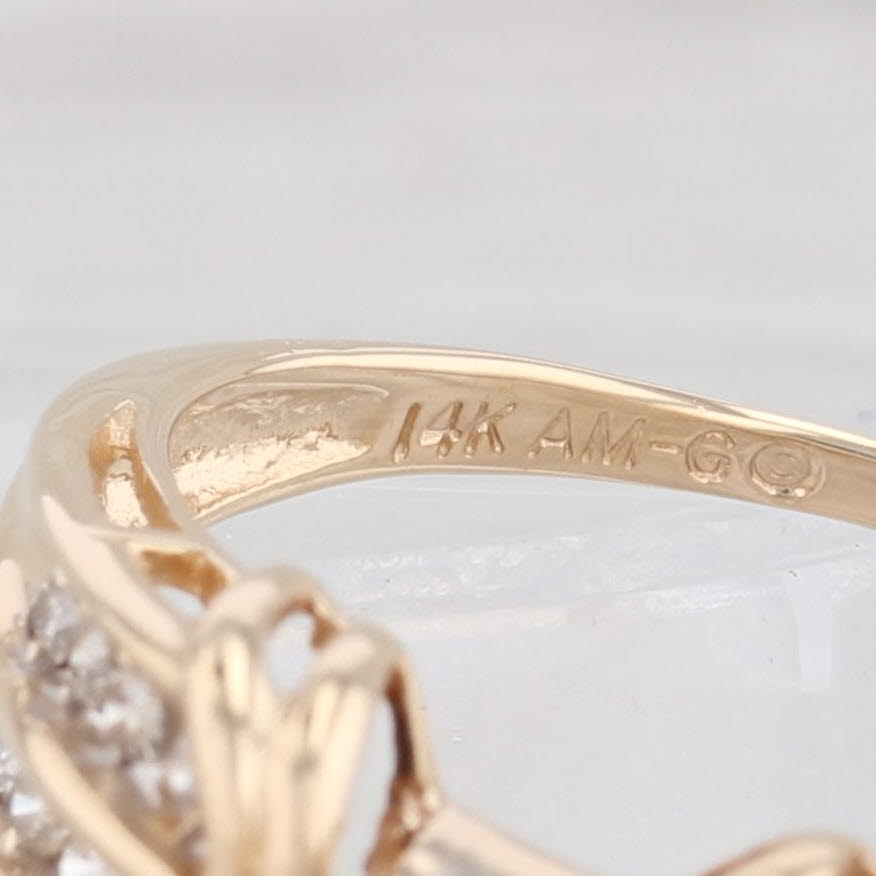 Light Gray 0.50ctw Diamond Engagement Ring 14k Yellow Gold Size 8.25Trillion Marquise