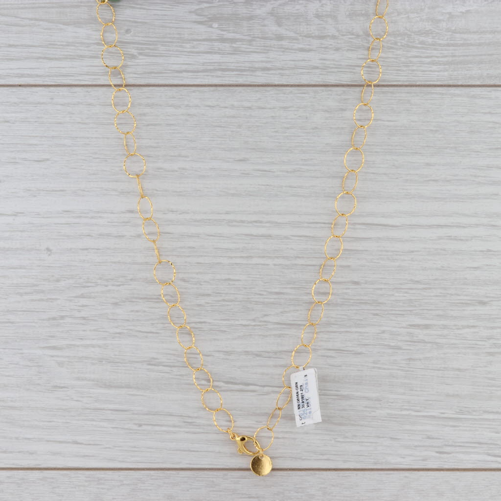Gray New Nina Nguyen Green Onyx Bead Necklace Melody Chain Sterling Gold Vermeil