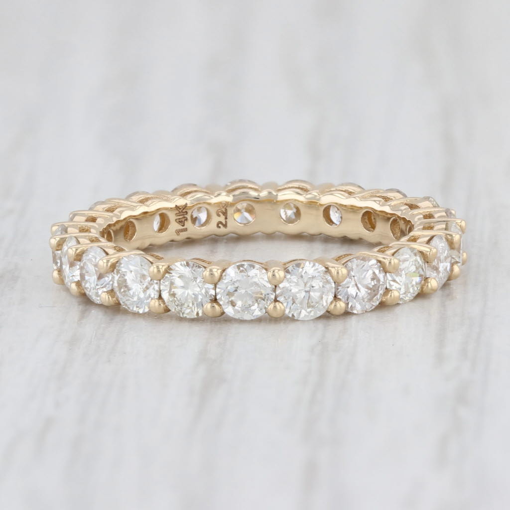 Light Gray New 2.25ctw Diamond Eternity Band 14k Yellow Gold Size 6 Stackable Wedding Ring