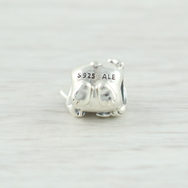 Light Gray New Authentic Pandora Christmas Teddy Bear Charm 791391ENMX Sterling Silver