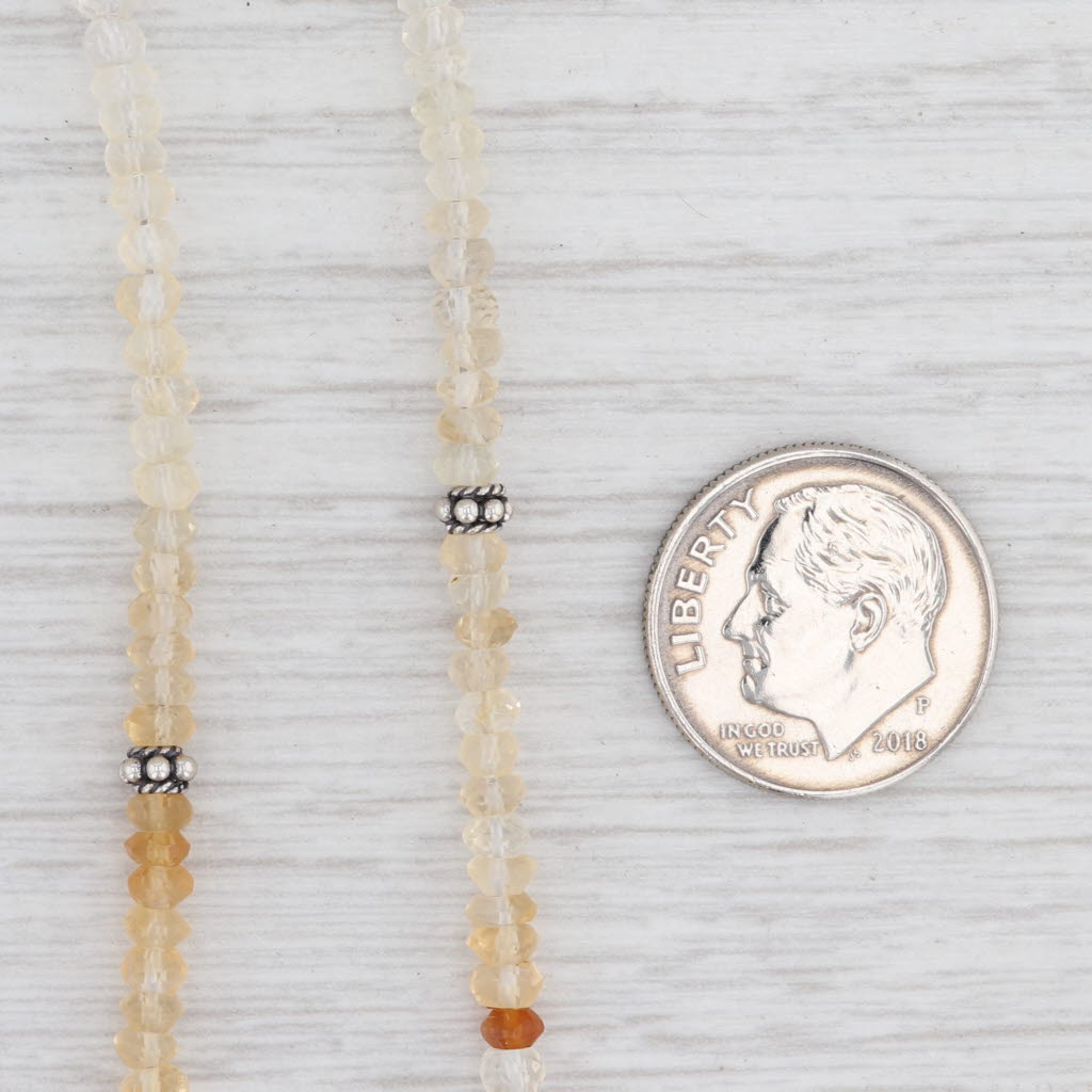 Light Gray New Nina Nguyen Harmony Citrine Bead Necklace Sterling Silver 32-36.5" Long