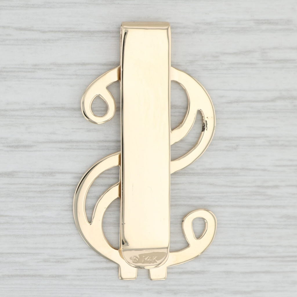 Light Gray Dollar Sign Money Clip 14k Yellow Gold Wallet Men's Accessories