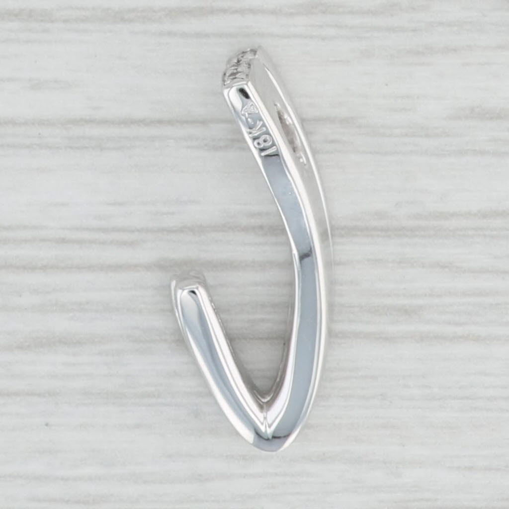 Light Gray 0.16ctw Diamond Hook Floating Pendant 18k White Gold