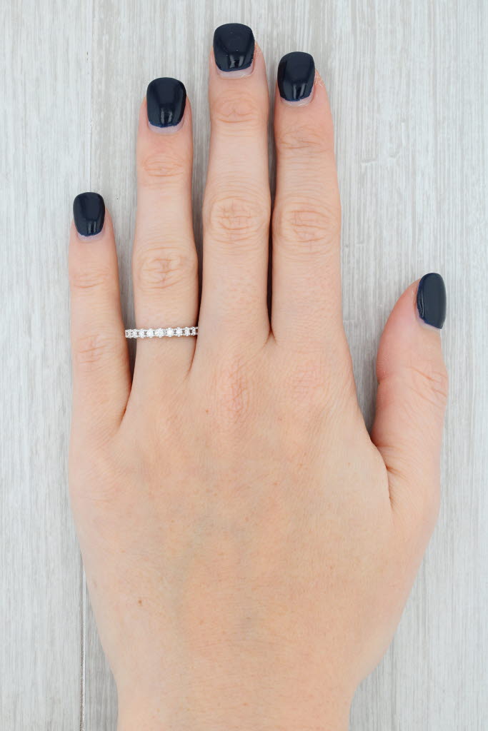 Gray New 0.46ctw Diamond Eternity Ring 14k White Gold Size 5.5 Wedding Stackable Band