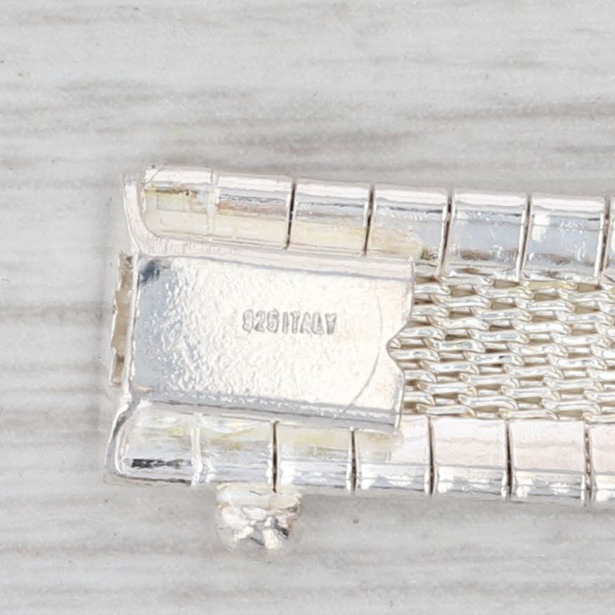 Light Gray New Omega Chain Necklace Sterling Silver 925 Italian 18" 9.3mm Slide Latch