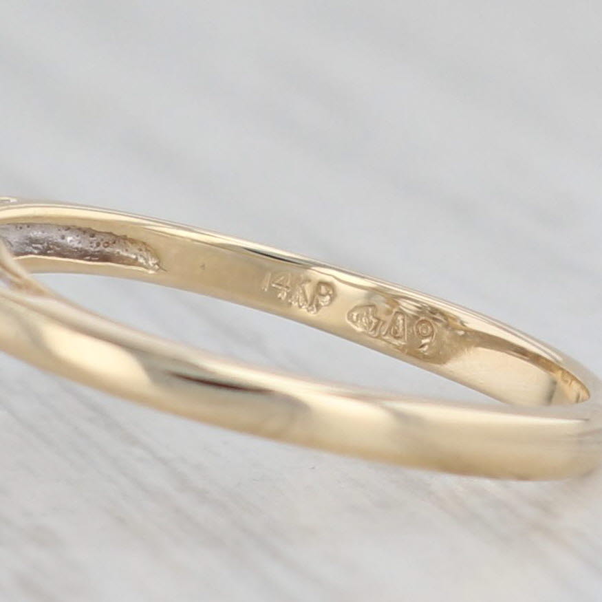 Light Gray 0.23ctw Diamond Cluster Bypass Ring 14k Yellow Gold Size 6.5 Engagement