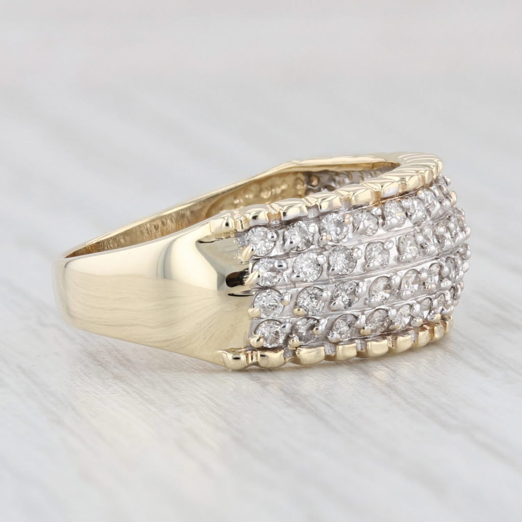 Light Gray 0.90ctw Diamond Ring 14k Yellow Gold Size 8.5 Stackable