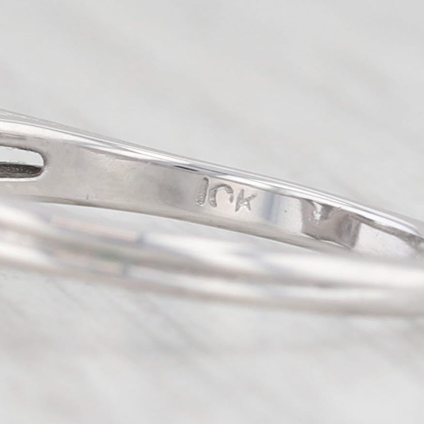Light Gray 0.20ctw Diamond Flower Ring 10k White Gold Size 7 Floral Engagement
