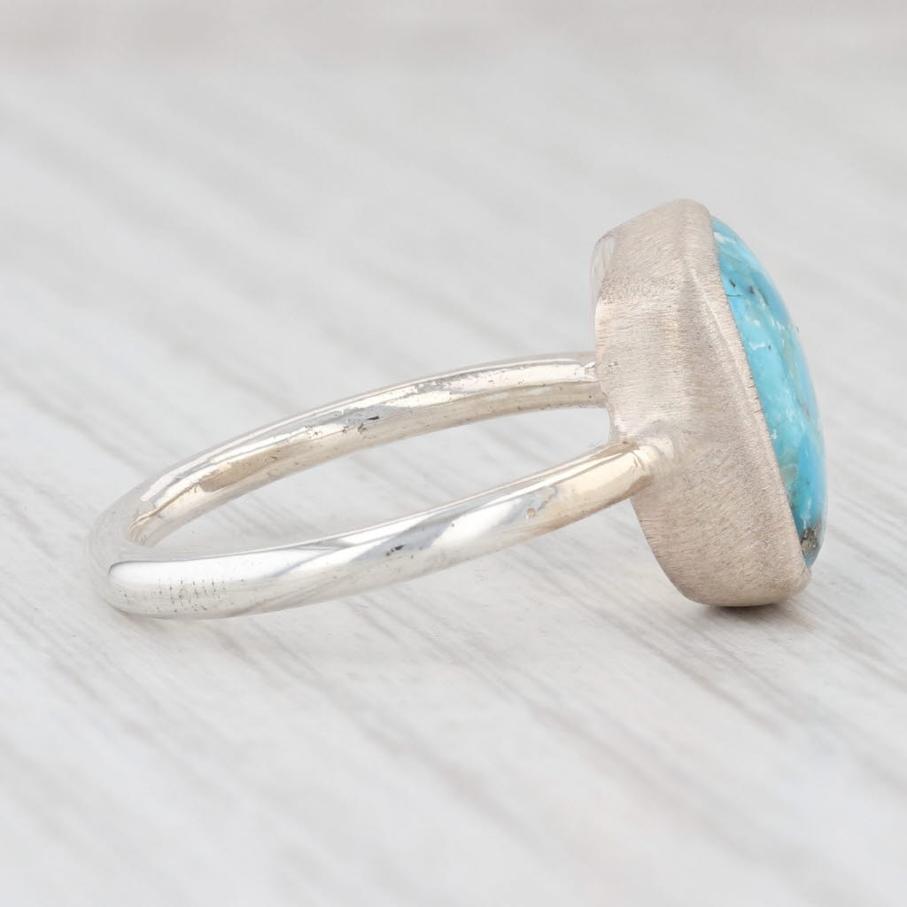 Light Gray New Nina Nguyen Marbled Turquoise Ring Size 7 Sterling Silver