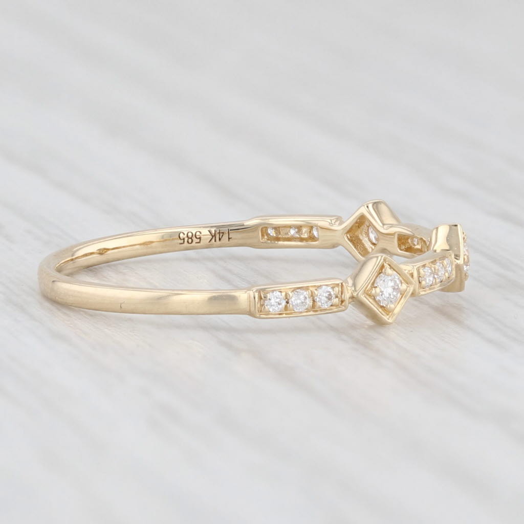 Light Gray New Diamond Stackable Ring 14k Yellow Gold Size 6.75 Wedding Band