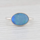 Light Gray New Nina Nguyen Blue Opal Ring Sterling Silver Size 7 Oval Solitaire